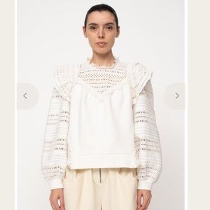 SEA NYC Elegant White Lace Women's Top Small